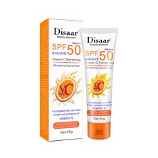 DISAAR  Крем Солнцезащитный VITAMIN C Отбеливающий Освежающий SPF 50  50г  (DS-330-1)